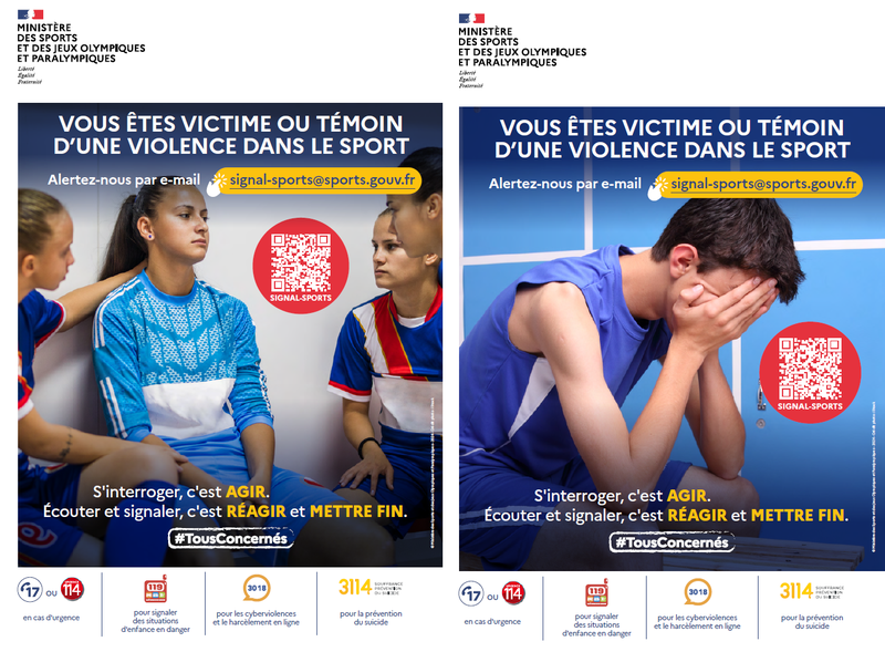 Illustration - Affiches Signal-sports - plus de détails dans le texte suivant l’infographie