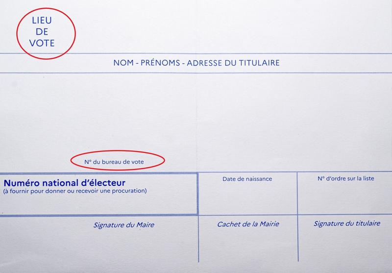 Illustration - Où trouver l'adresse et le numéro de bureau de vote sur sa carte électorale ?